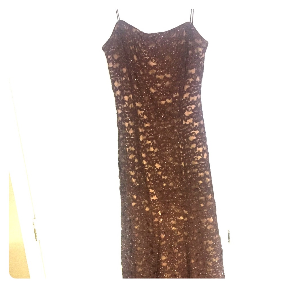 Brown lace crystal Dress